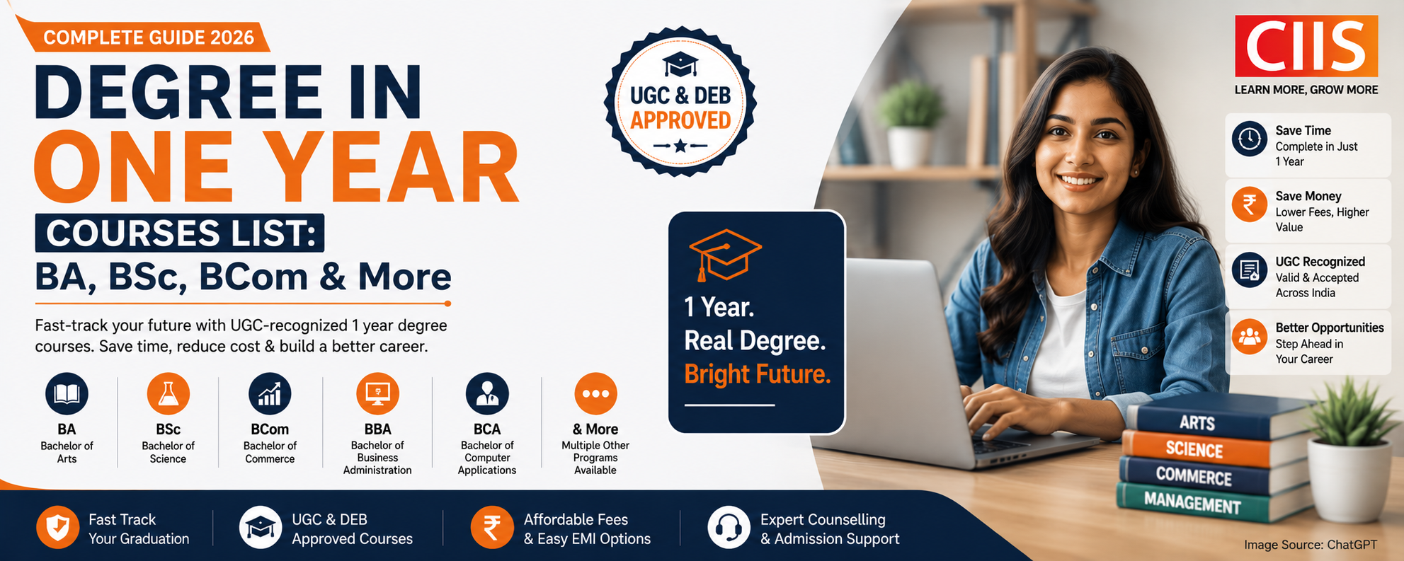 Degree in One Year Courses List